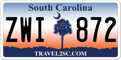 SC license plate ZWI872