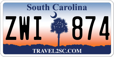 SC license plate ZWI874