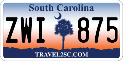 SC license plate ZWI875