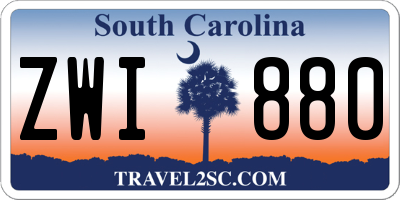 SC license plate ZWI880