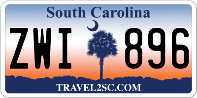 SC license plate ZWI896