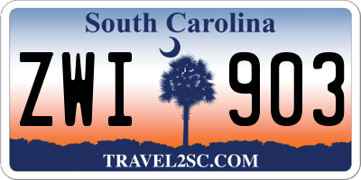 SC license plate ZWI903