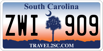 SC license plate ZWI909