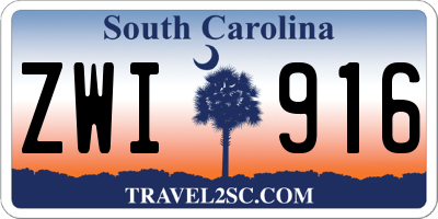 SC license plate ZWI916
