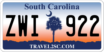SC license plate ZWI922