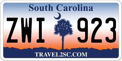 SC license plate ZWI923