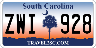 SC license plate ZWI928