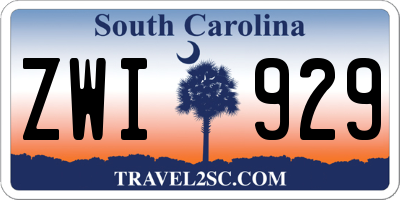 SC license plate ZWI929