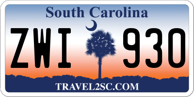 SC license plate ZWI930