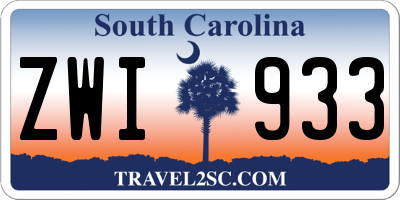 SC license plate ZWI933