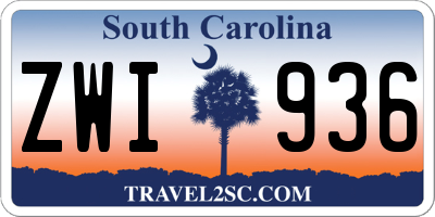 SC license plate ZWI936