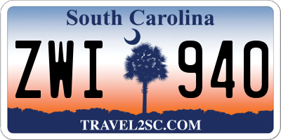 SC license plate ZWI940