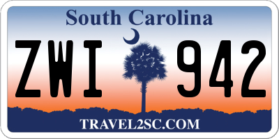 SC license plate ZWI942