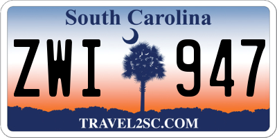 SC license plate ZWI947