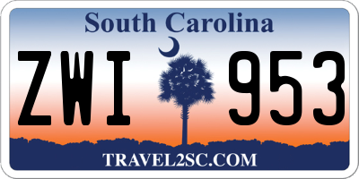 SC license plate ZWI953
