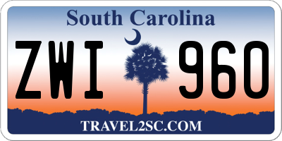 SC license plate ZWI960