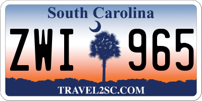 SC license plate ZWI965