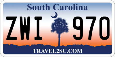 SC license plate ZWI970