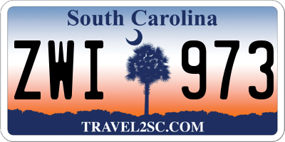 SC license plate ZWI973