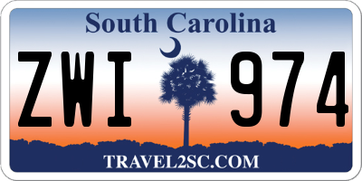 SC license plate ZWI974