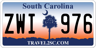 SC license plate ZWI976