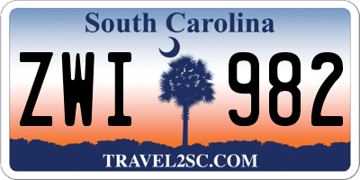 SC license plate ZWI982