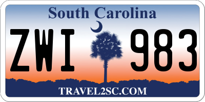 SC license plate ZWI983
