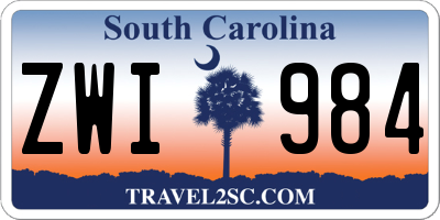 SC license plate ZWI984