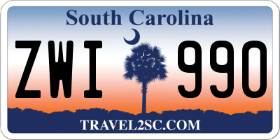 SC license plate ZWI990