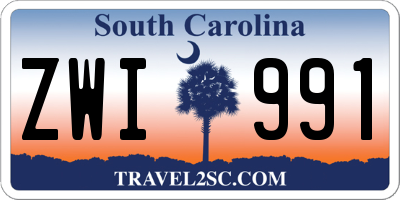SC license plate ZWI991