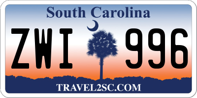 SC license plate ZWI996