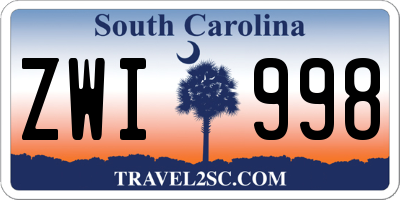 SC license plate ZWI998