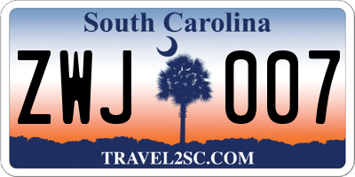 SC license plate ZWJ007