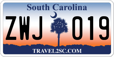 SC license plate ZWJ019