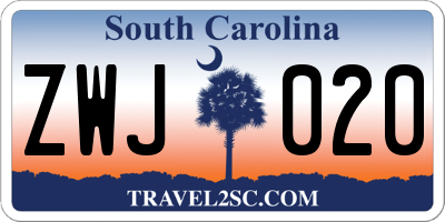 SC license plate ZWJ020