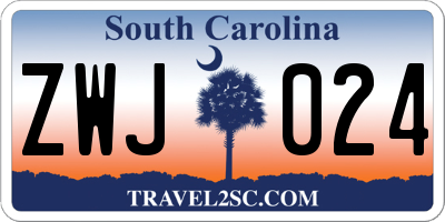 SC license plate ZWJ024