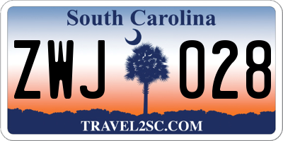 SC license plate ZWJ028