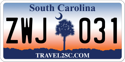 SC license plate ZWJ031