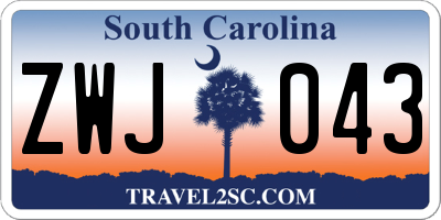 SC license plate ZWJ043