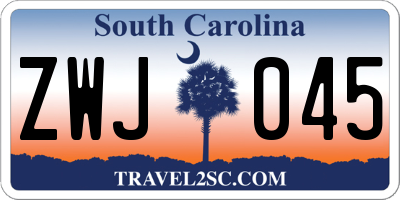 SC license plate ZWJ045