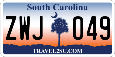 SC license plate ZWJ049