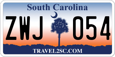 SC license plate ZWJ054