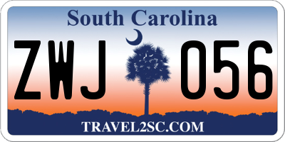 SC license plate ZWJ056
