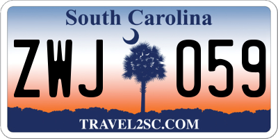SC license plate ZWJ059