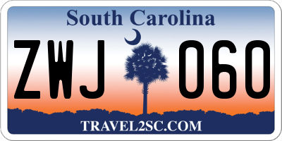 SC license plate ZWJ060