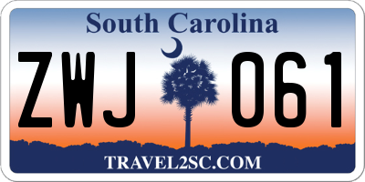 SC license plate ZWJ061