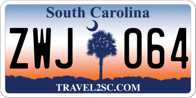 SC license plate ZWJ064