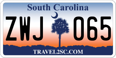 SC license plate ZWJ065