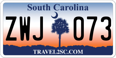 SC license plate ZWJ073