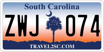SC license plate ZWJ074